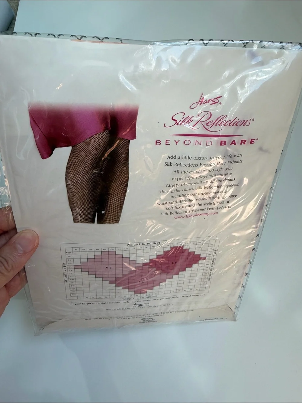 Hanes Silk Reflections Beyond Bare Fishnet Stockings - Nude